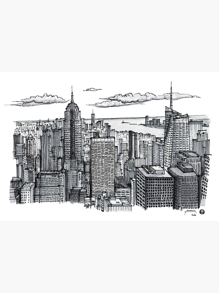 New York Skyline Art Board Print By Jrivask Redbubble