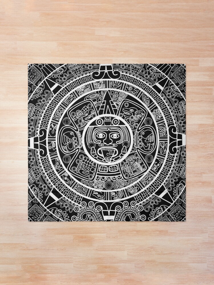Alternate view of Monochrome Mayan Aztec Calendar Comforter
