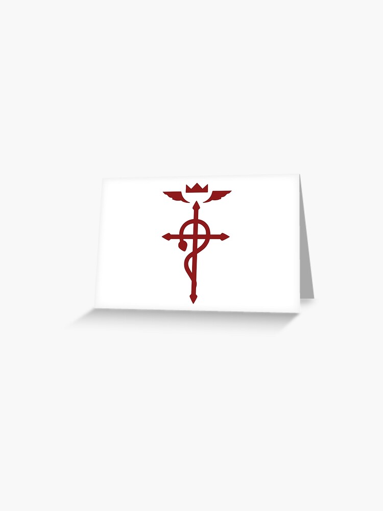Fullmetal Alchemist Flamel Symbol Dog Tag Necklace, Red