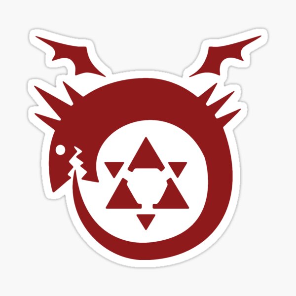 Fullmetal Alchemist - Ouroboros (red - black background) Sticker