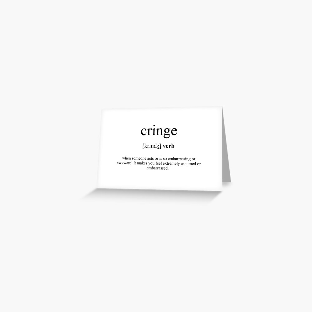 cringe-definition-dictionary-collection-greeting-card-for-sale-by