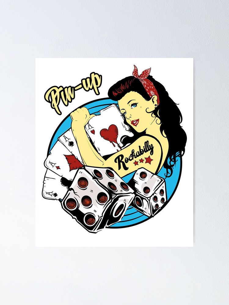 Rockabilly Pin up Girl Sock Hop Rockers Vintage Rock and Roll Music Poster  by MemphisCenter