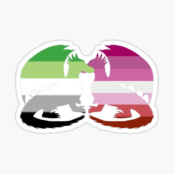 Aro Lesbian Pride Dragons Sticker For Sale By Shaneisadragon Redbubble