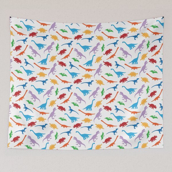 Item preview, 7 Dinosaur Species Colorful Silhouette Pattern designed and sold by Happy Puppy Print On Demand.