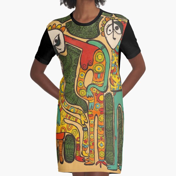 "Colorful Gathering" by Tara Mokhtari Graphic T-Shirt Dress