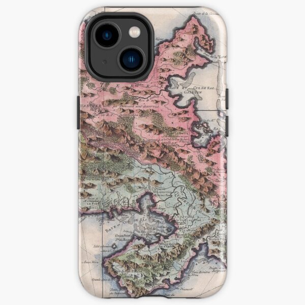 Vintage Map of Martinique Island (1742) Coque antichoc iPhone