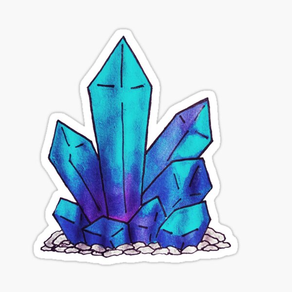 Purple and blue crystals Sticker