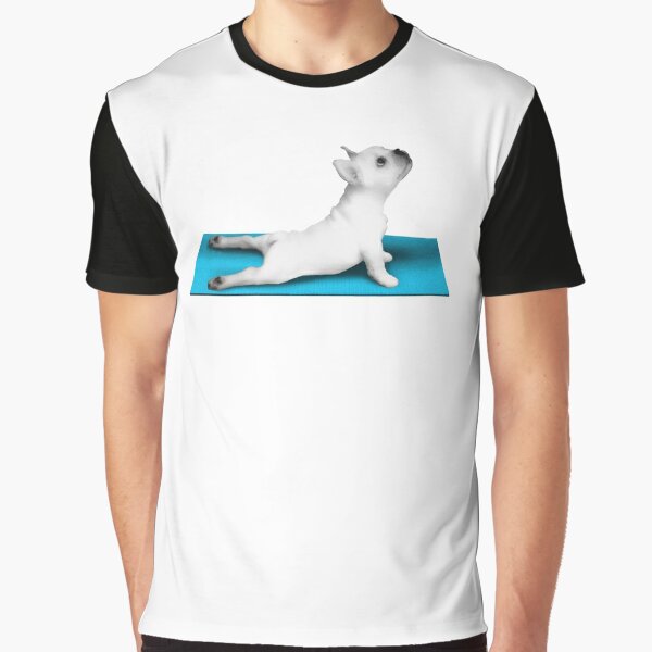 Yoga dog blue mat Graphic T-Shirt