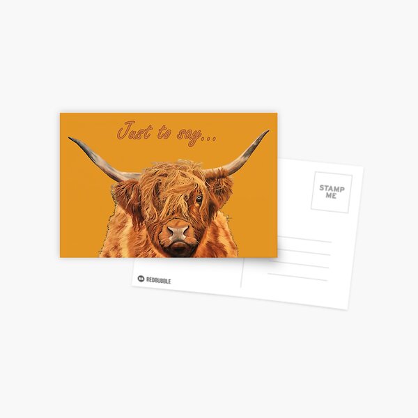 Highland Cow - Looking at You - Just to Say Card Postcard