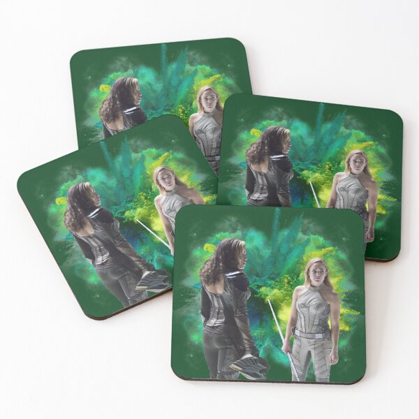 Item preview, Sara Lance and Kendra Saunders green background designed and sold by dutchchu.