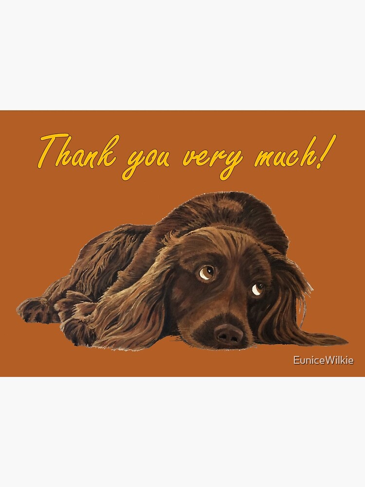 Thumbnail 2 of 2, Greeting Card, Appealing Spaniel - Thank You Card designed and sold by EuniceWilkie.