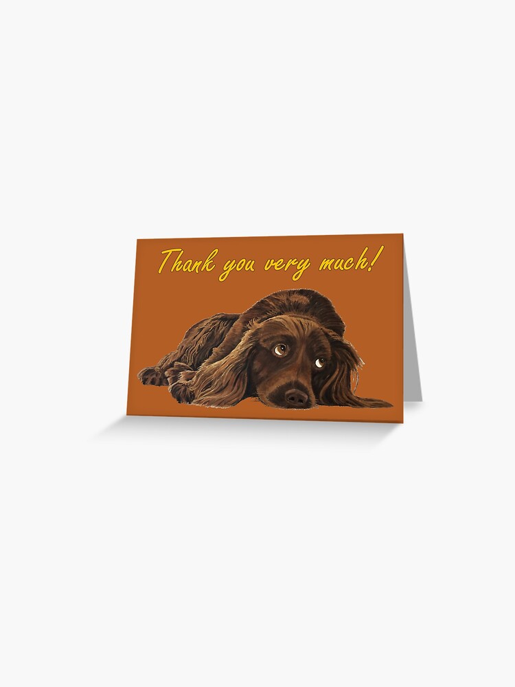 Thumbnail 1 of 2, Greeting Card, Appealing Spaniel - Thank You Card designed and sold by EuniceWilkie.