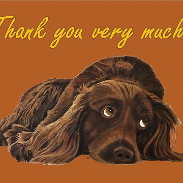 Artwork thumbnail, Appealing Spaniel - Thank You Card by EuniceWilkie