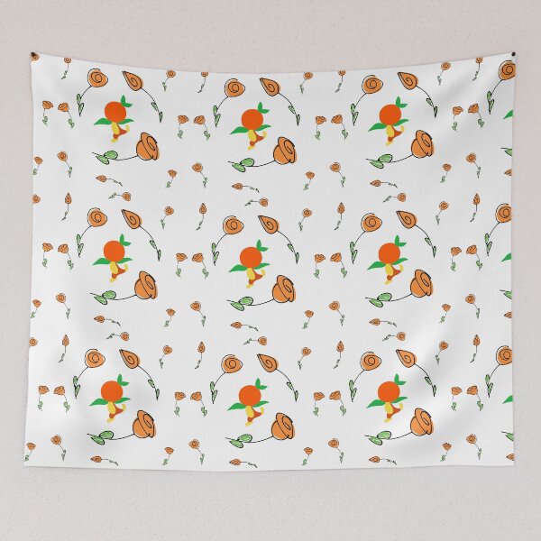 Item preview, Orange bird , orange flowers, flower and garden festival print  designed and sold by TheDoodleFairy.
