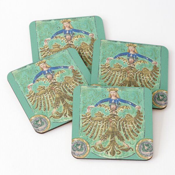 Item preview, ALCHEMICAL SYMBOLISM Golden Eagle Coiled Dragons in Gold Green Blue designed and sold by BulganLumini.