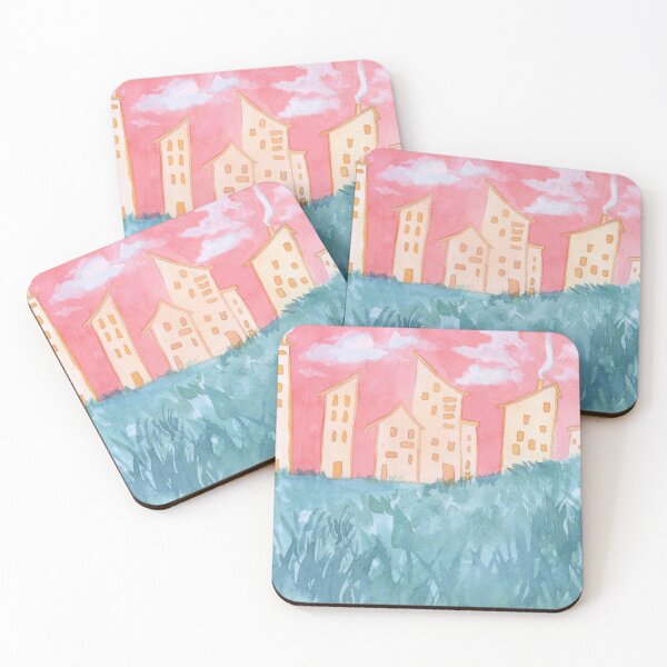 Item preview, Grass city watercolour landscape designed and sold by CaitlinBongers.