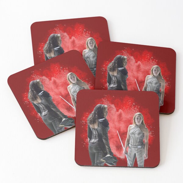 Item preview, Sara Lance and Kendra Saunders red background designed and sold by dutchchu.