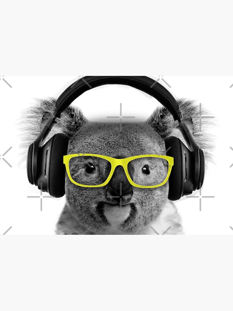 Koala, lovely koala grooving with headphones and glasses by revolutionaus