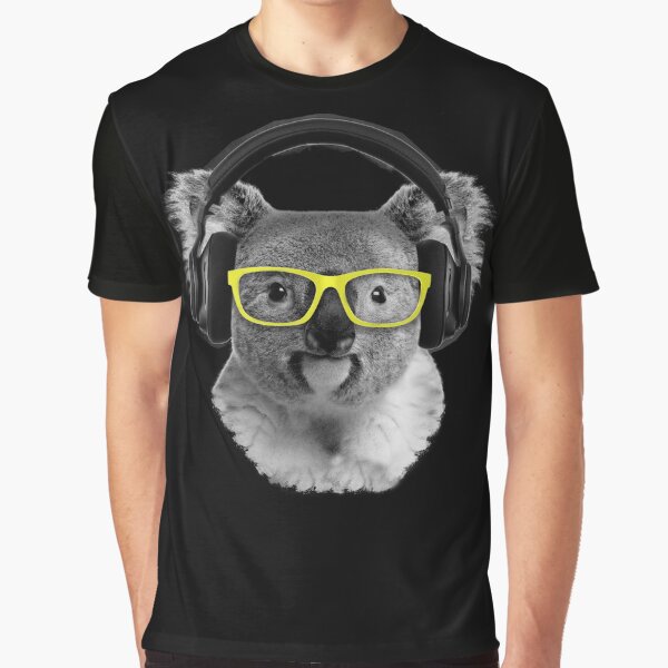 Koala, lovely koala grooving with headphones and glasses Graphic T-Shirt