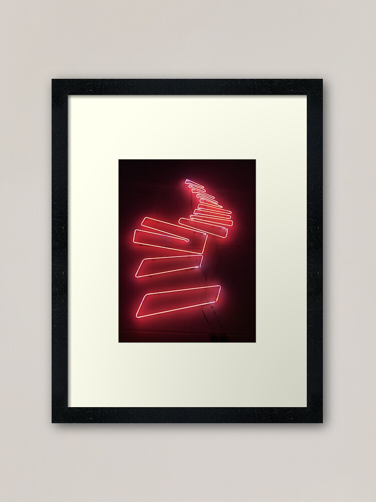 Neon Tumblr Aesthetic Light Red Framed Art Print By Eggolex