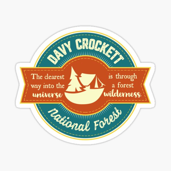 Davy Crockett National Forest Decal Sticker Explore Wanderlust Camping Hiking