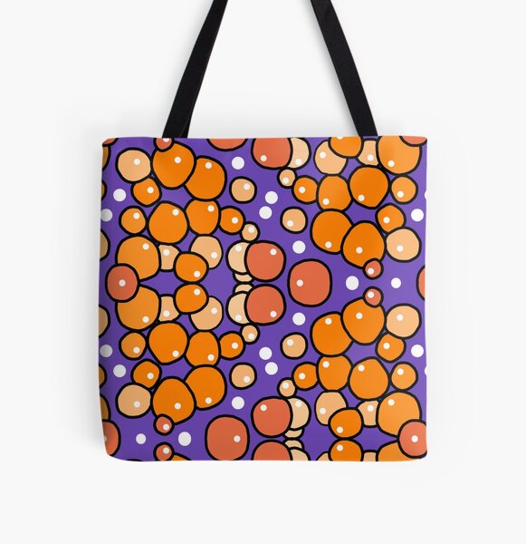 Orange Bubble All Over Print Tote Bag