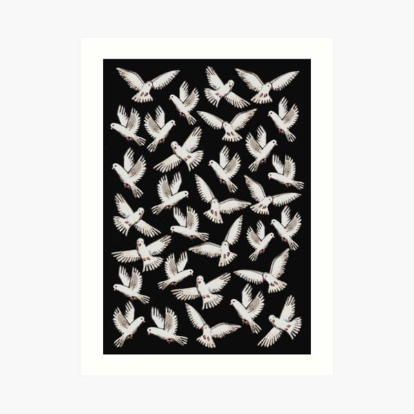 Doves at Night Art Print