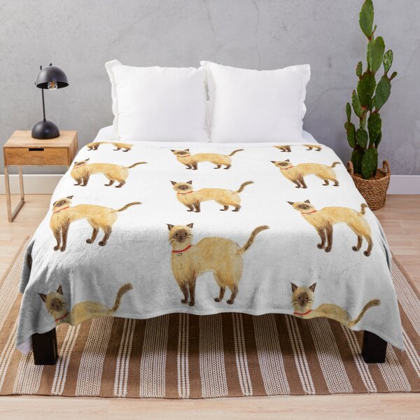 Siamese Cat Throw Blanket