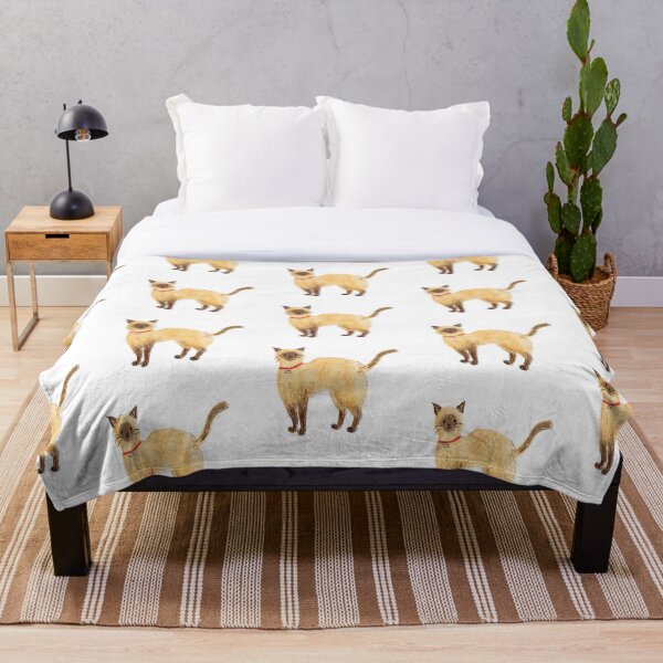 Siamese Cat Throw Blanket