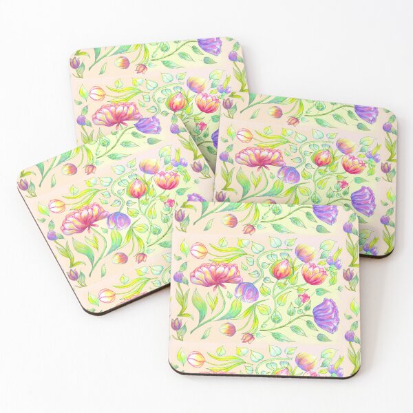 Item preview, Romantic Flower Pattern on Pastel Background designed and sold by CarolineLembke.