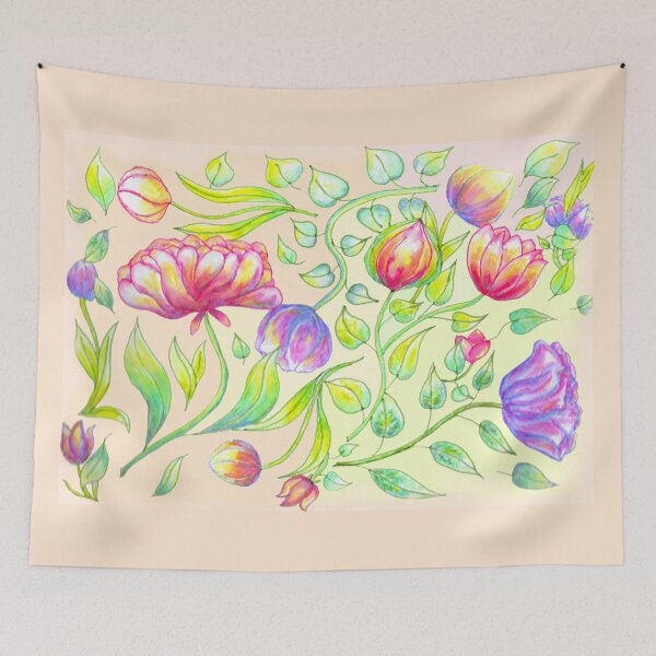 Item preview, Romantic Flower Pattern on Pastel Background designed and sold by CarolineLembke.