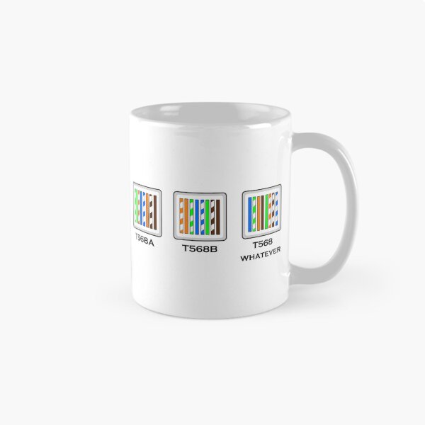 Item preview, Funny networking tech support T568A, T568B, T568 whatever cabling diagram slogan © 2020 Karen-Anne Geddes designed and sold by Karen-Anne Geddes.
