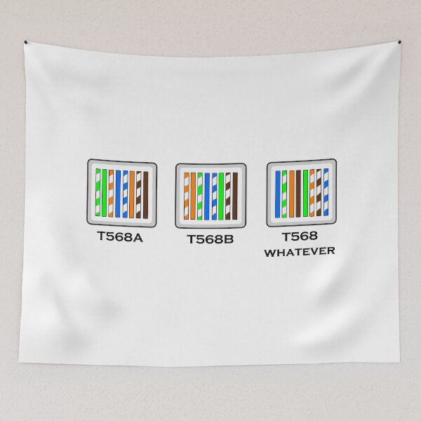 Item preview, Funny networking tech support T568A, T568B, T568 whatever cabling diagram slogan © 2020 Karen-Anne Geddes designed and sold by Karen-Anne Geddes.