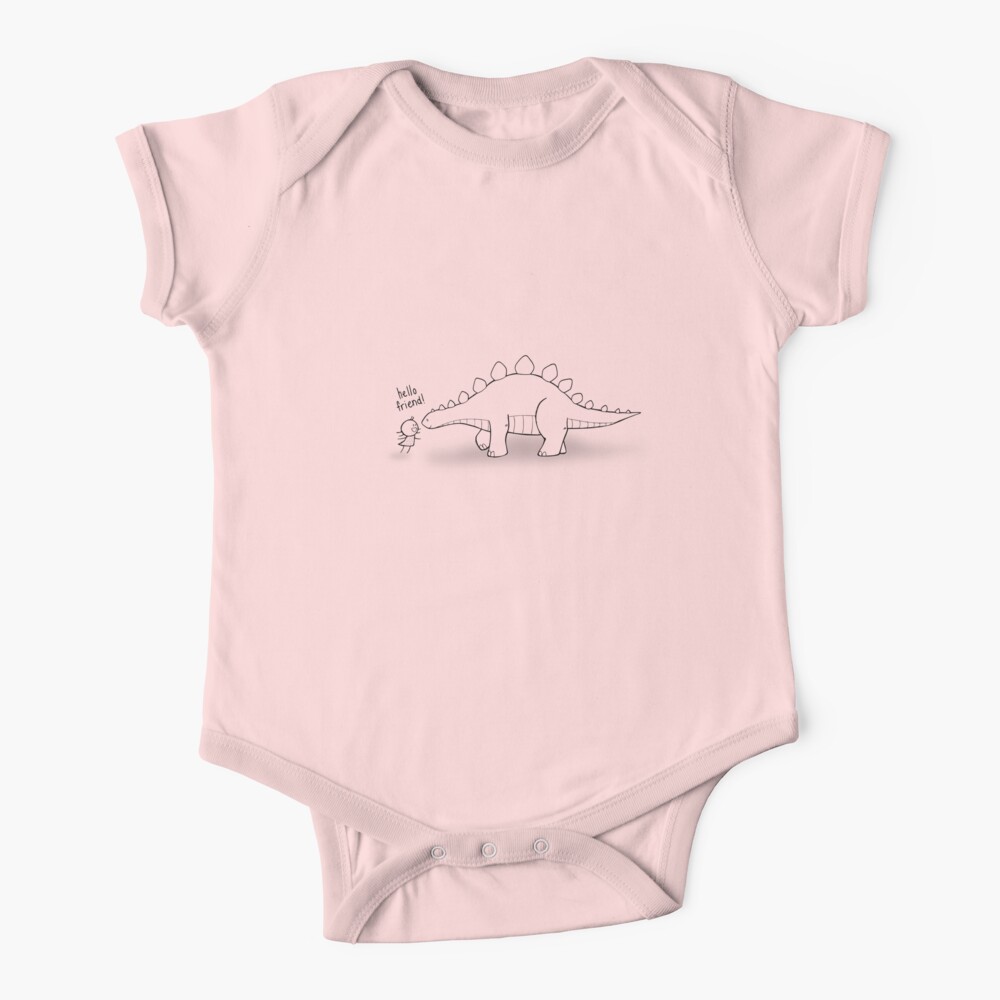 Hello Friend (Dinosaur) Outline - two lof bees Baby One-Piece