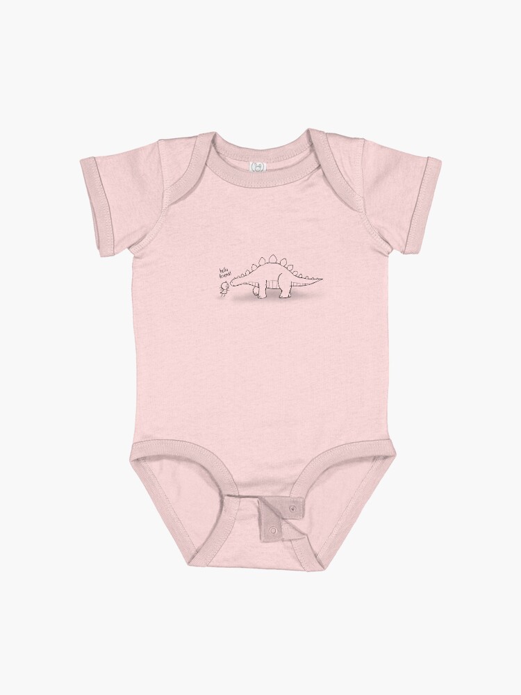 Thumbnail 1 of 2, Baby One-Piece, Hello Friend (Dinosaur) Outline - two lof bees designed and sold by Cheeseness.