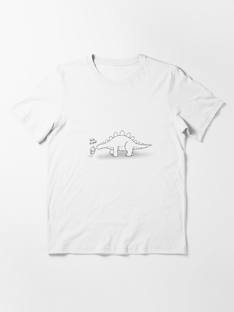 Thumbnail 3 of 7, Essential T-Shirt, Hello Friend (Dinosaur) Outline - two lof bees designed and sold by Cheeseness.