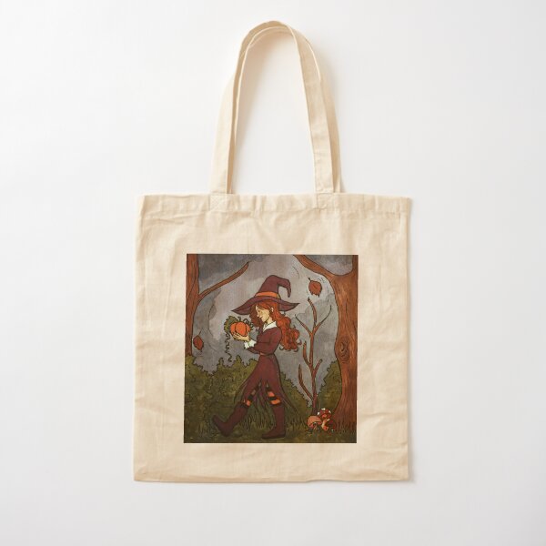 Autumn forest witch Cotton Tote Bag