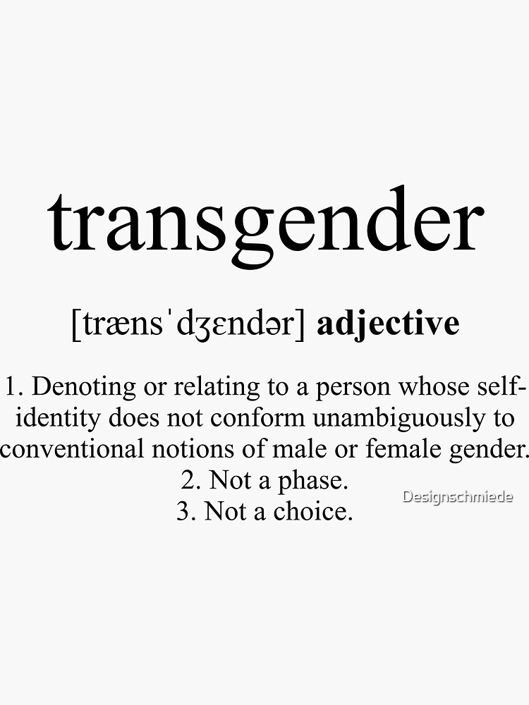 "Transgender Definition Dictionary Collection" Sticker by