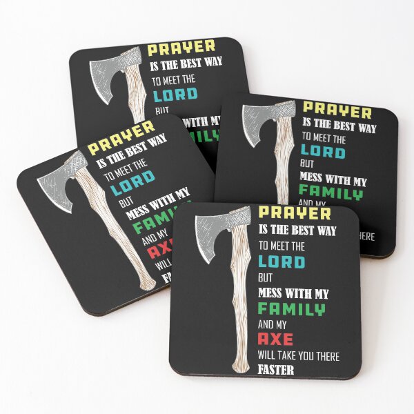 Item preview, Axe Throwing Prayer Is The Best Way To Meet The Lord But Mess With My Family And My Axe Will Take You There Faster Dark designed and sold by funnierthanthou.