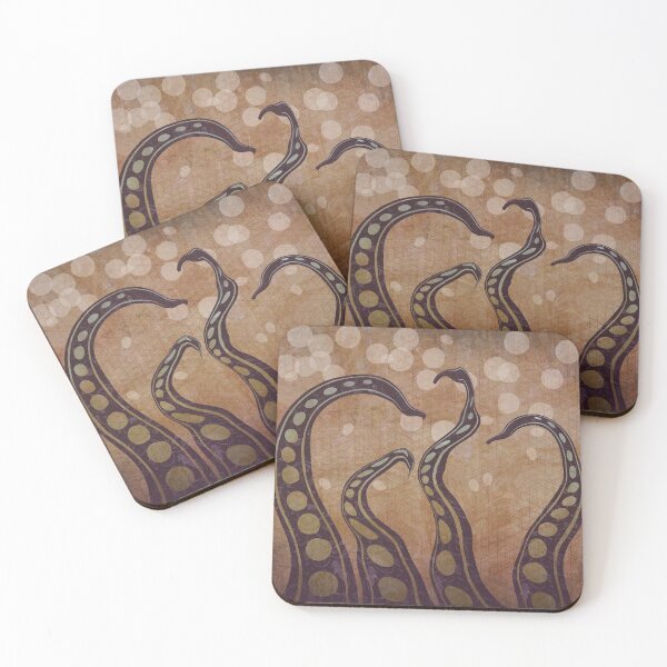 Item preview, Octopus Tentacles and Bubbles Design in Distressed Brown designed and sold by WatersEdgeGal.