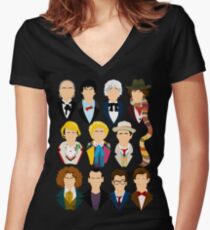 The Eleven Doctors Women's Fitted V-Neck T-Shirt