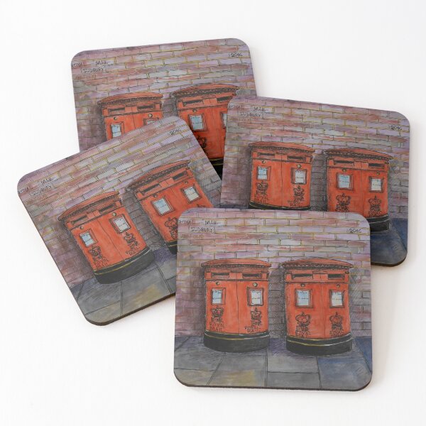Item preview, Watercolor Sketch - Mailboxes in Sudbury, Suffolk designed and sold by Igor Pozdnyakov.