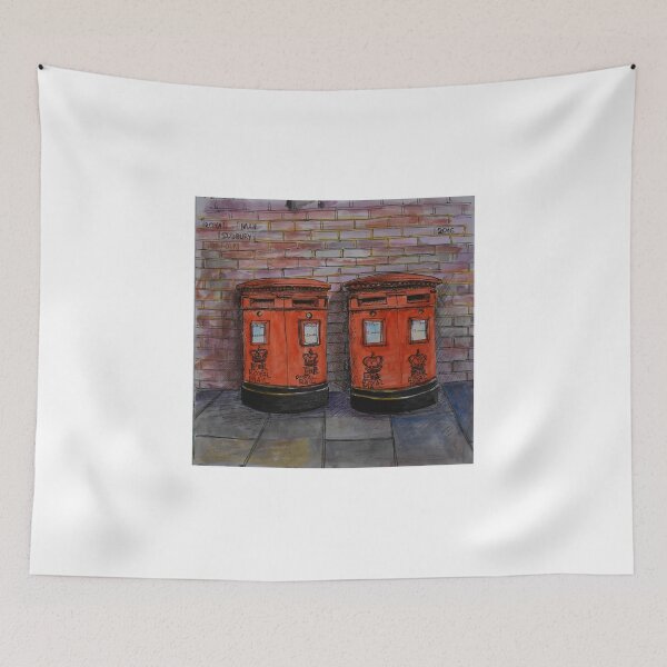 Item preview, Watercolor Sketch - Mailboxes in Sudbury, Suffolk designed and sold by Igor Pozdnyakov.