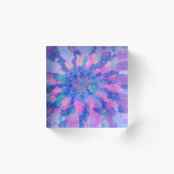 Fractalize storm clouds of flower petals Acrylic Block