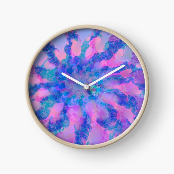 Fractalize storm clouds of flower petals Clock