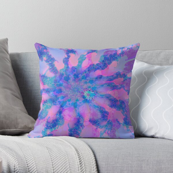 Fractalize storm clouds of flower petals Throw Pillow