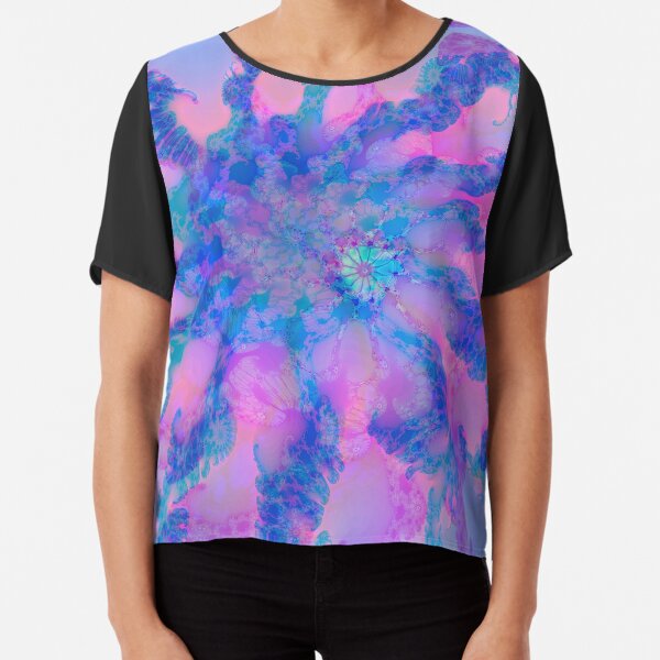 Fractalize storm clouds of flower petals Chiffon Top