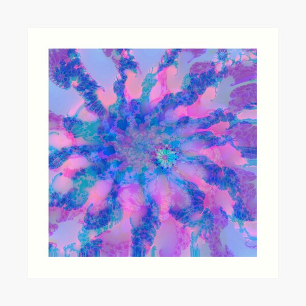 Fractalize storm clouds of flower petals Art Print