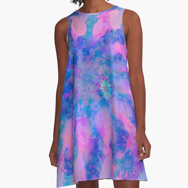 Fractalize storm clouds of flower petals A-Line Dress