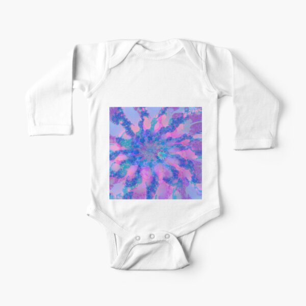 Fractalize storm clouds of flower petals Long Sleeve Baby One-Piece